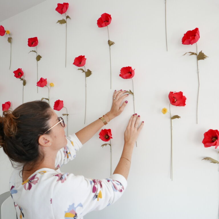 Fleurs en papier de Jolie Petite Fleur : Mur de coquelicots