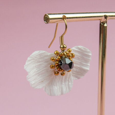 Boucle d'oreilles coquelicot